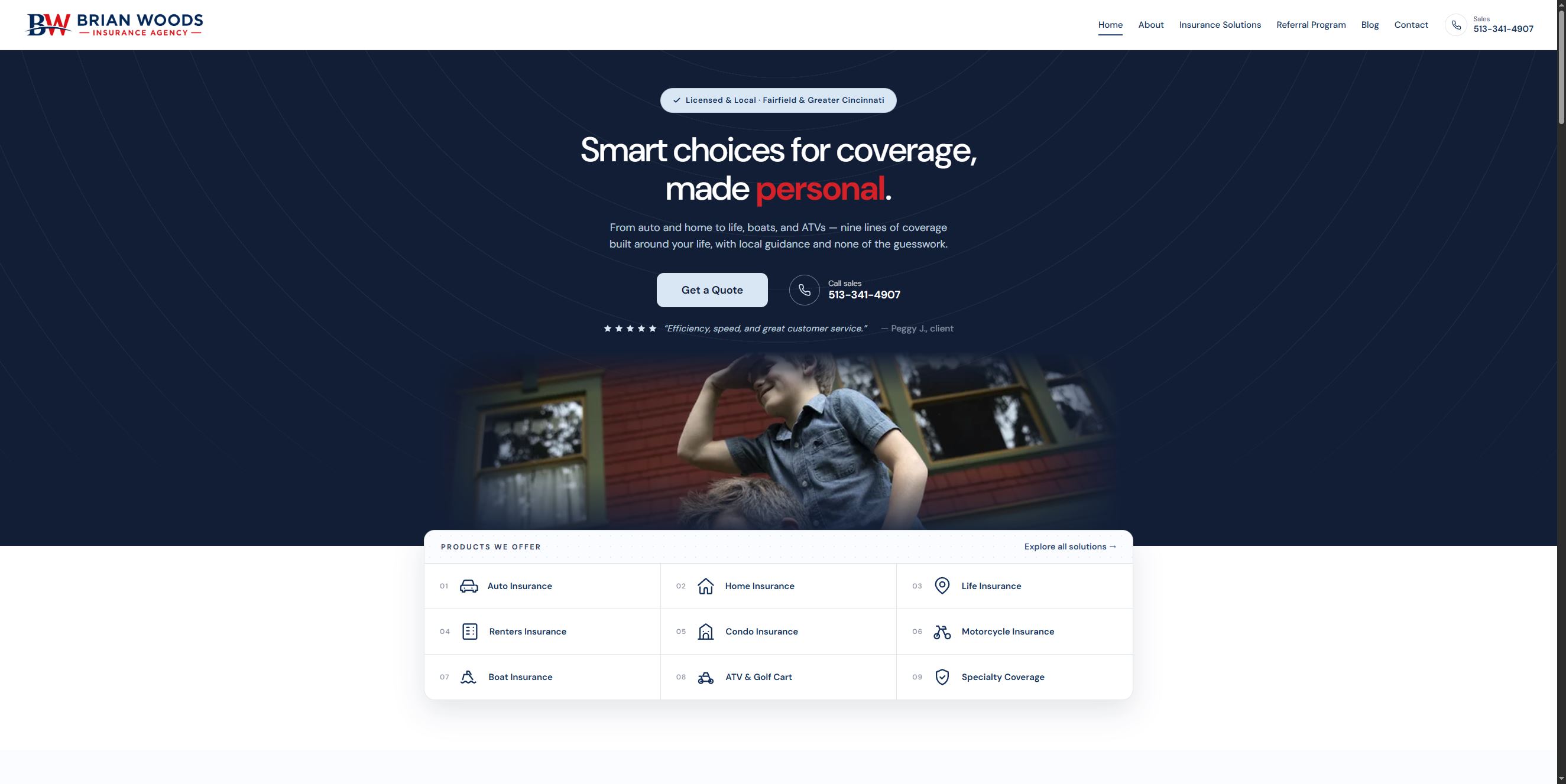 Brian Woods Insurance website