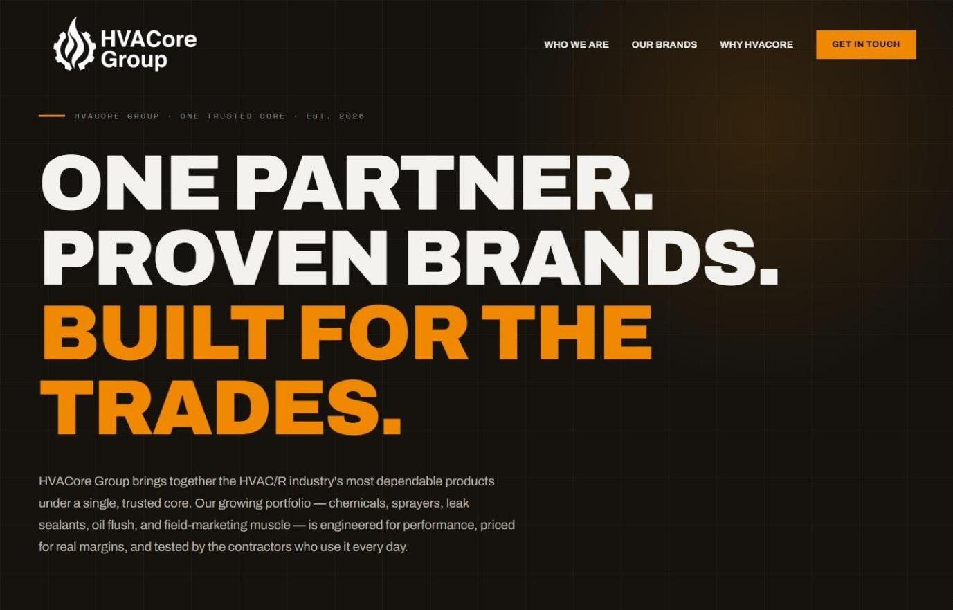 HVACore Group website home page
